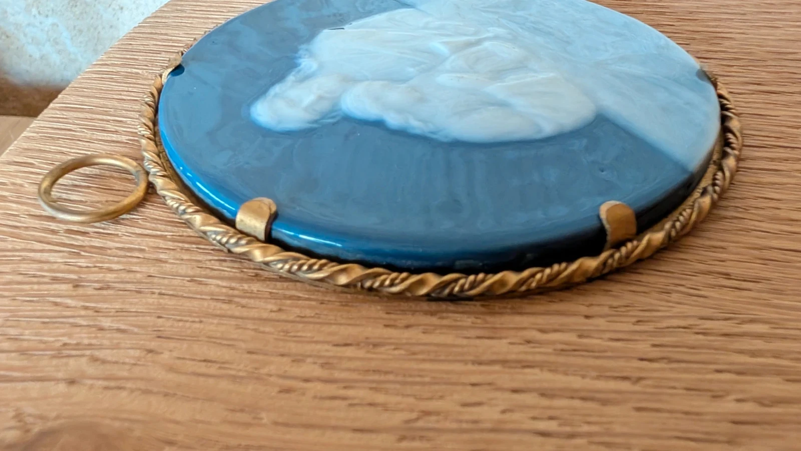 medaillon plaque porselein limoges camille tharaud het laatste avondmaal jesus jean blauw wit 10cm – photo 8